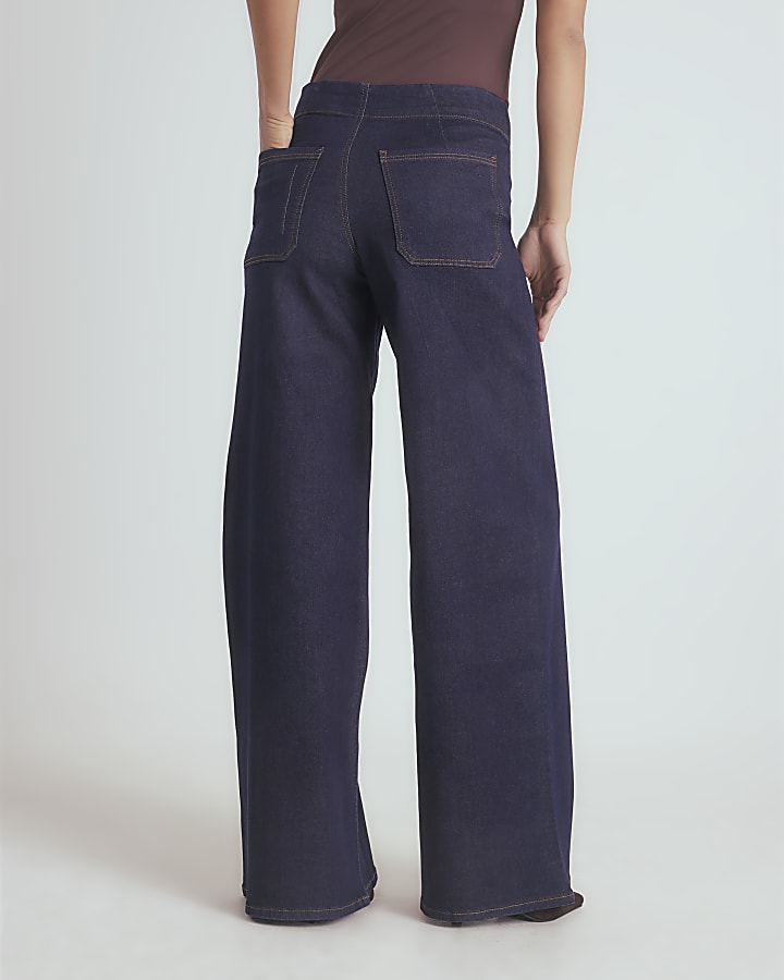 Blue Pull on Palazzo Jeans