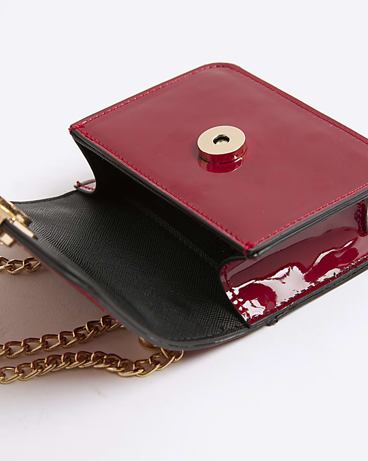 Red Mini Patent Satchel Bag