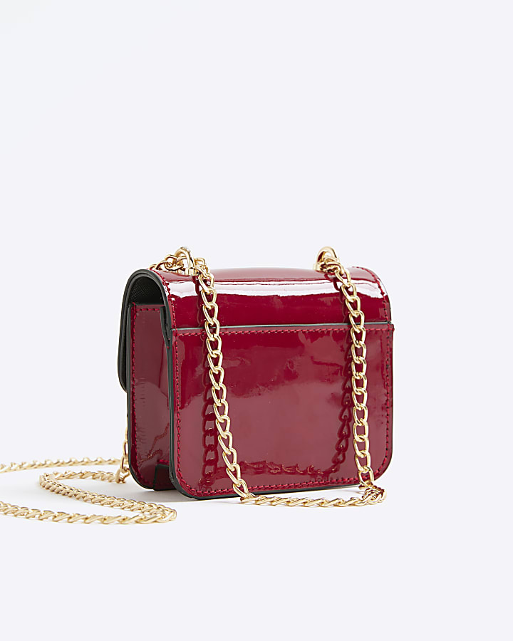 Red Mini Patent Satchel Bag