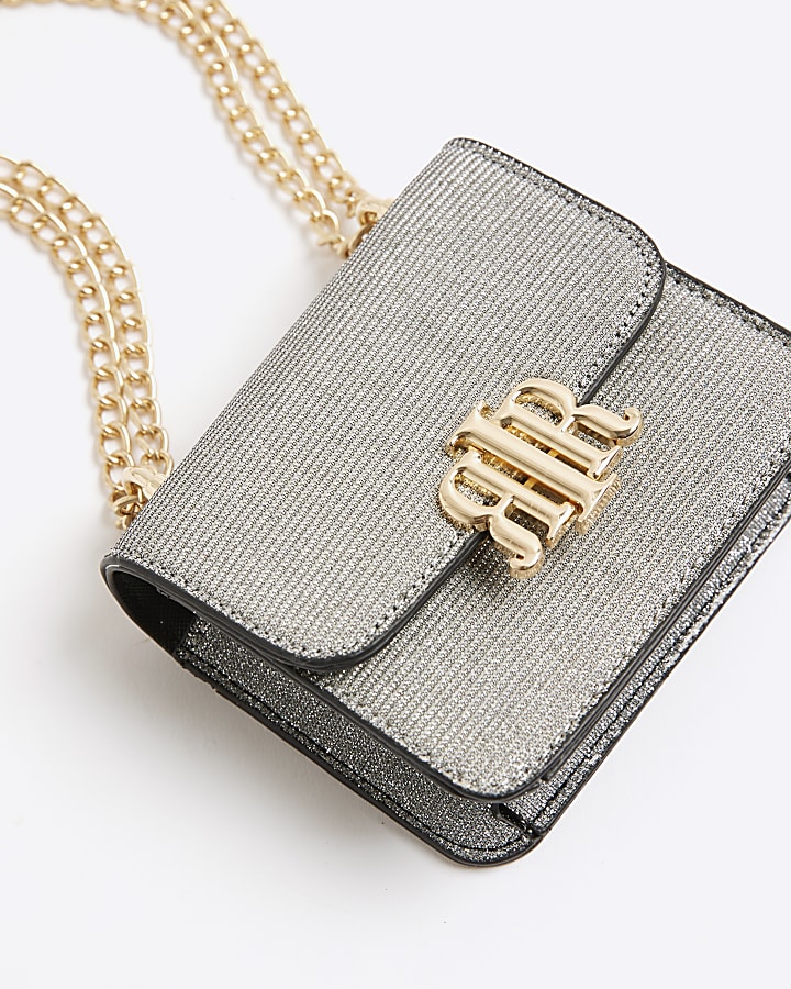 Silver Glitter Mini Satchel Purse