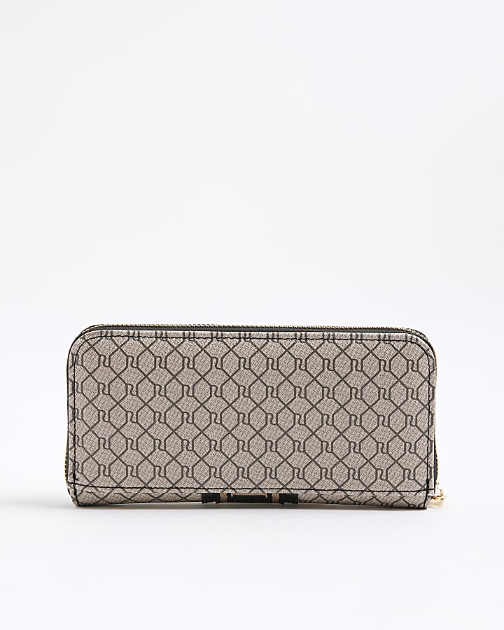 Black Monogram Zip Around Purse