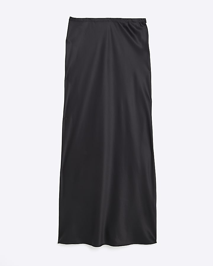 Black Satin Maxi Skirt