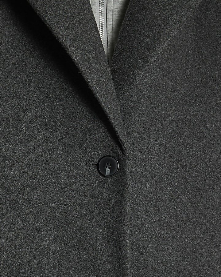 Grey Hooded Hybrid Coat