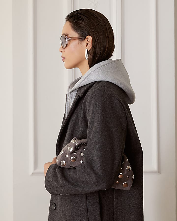 Grey Hooded Hybrid Coat