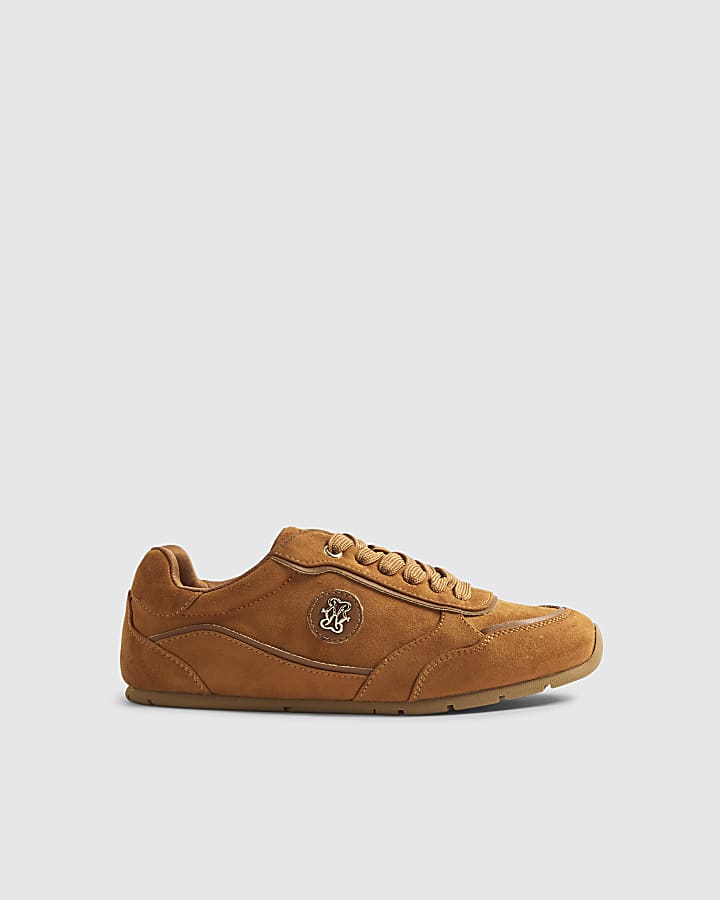 Beige Lace Up Trainers