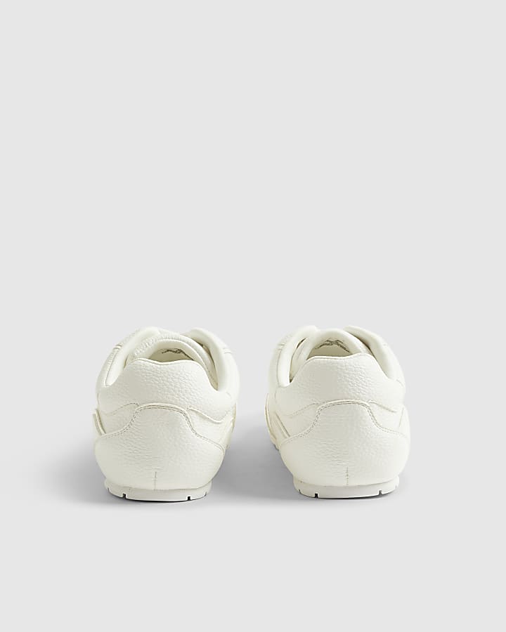 White Lace Up Branded Trainers