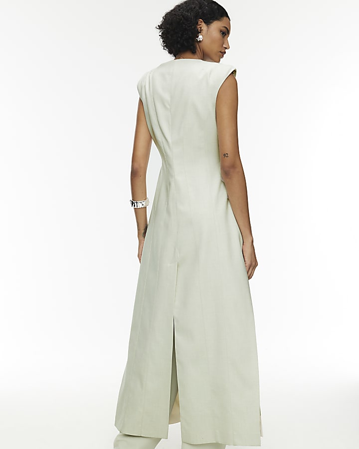 RI Studio Green Tailored Maxi Dress
