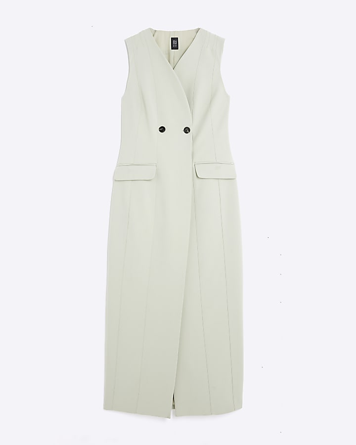 RI Studio Green Tailored Maxi Dress
