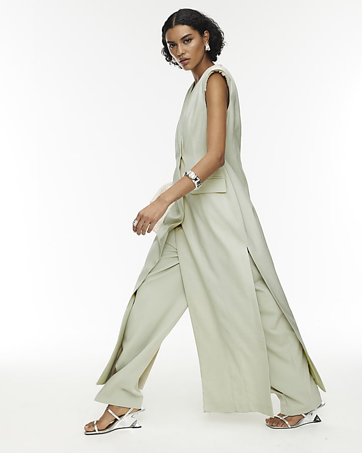 RI Studio Green Tailored Maxi Dress