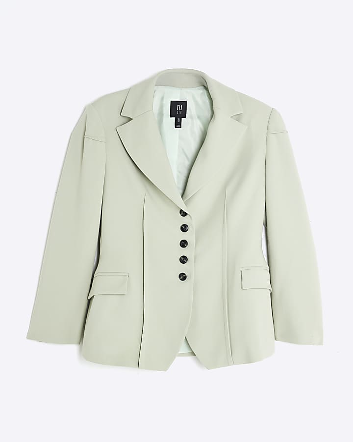 RI Studio Green Cinched Waist Blazer