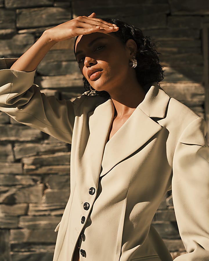 RI Studio Green Cinched Waist Blazer