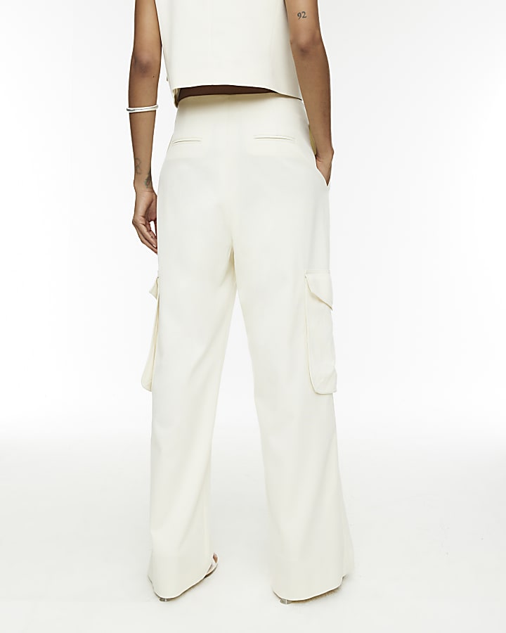 RI Studio Cream Tailored Utility Trousers