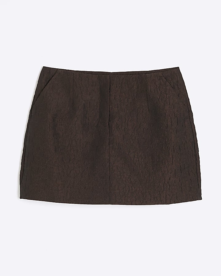 RI Studio Brown Crinkle Skort