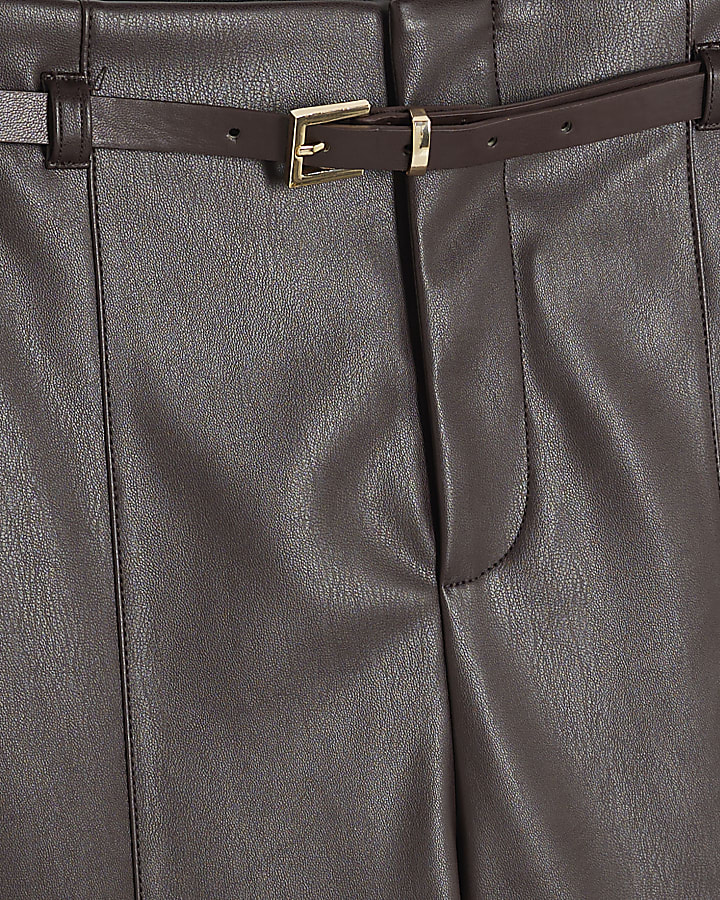 Red Belted Wide Leg Trousers