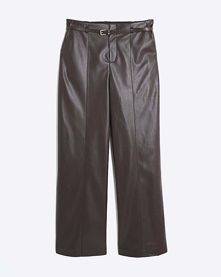 Red Belted Wide Leg Trousers