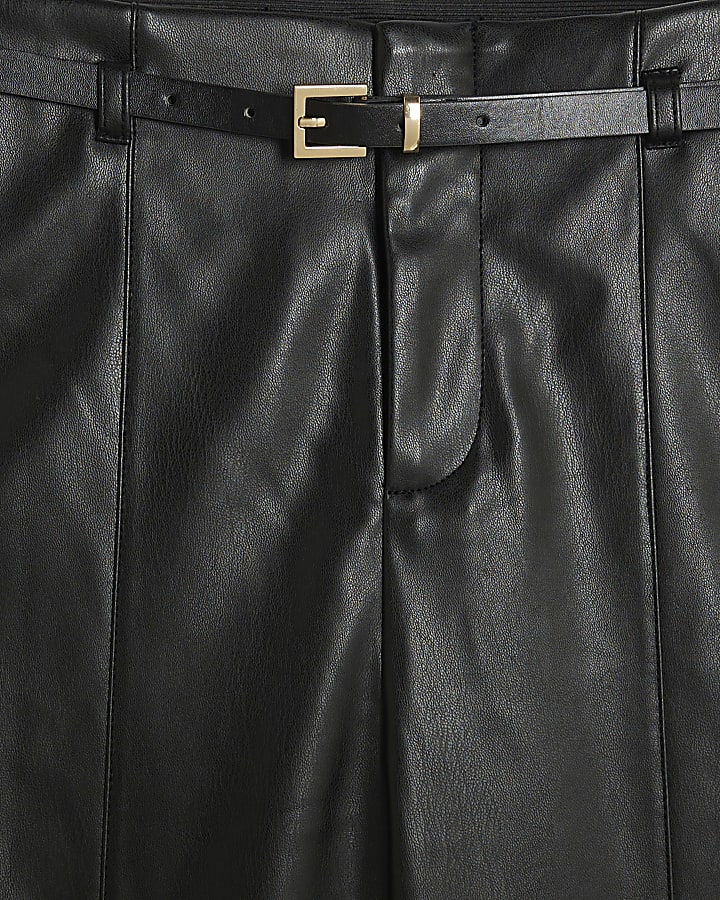 Black Belted Wide Leg Trousers