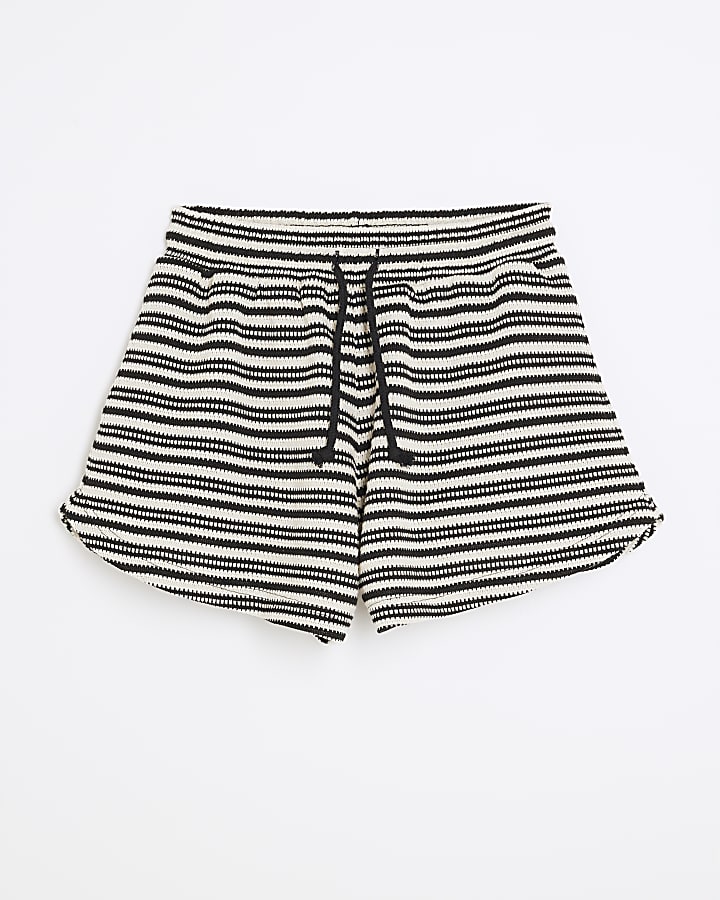 Cream Stripe Shorts