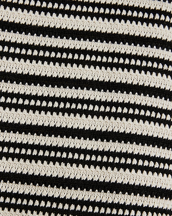 Cream Short Sleeve Stripe Polo Shirt