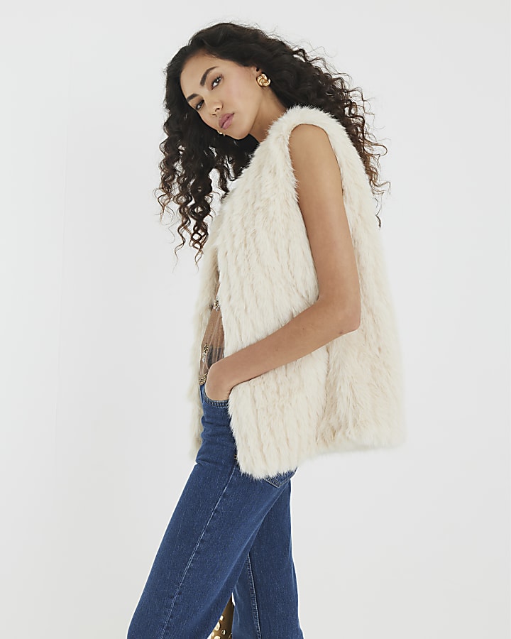 Cream Faux Fur Gilet