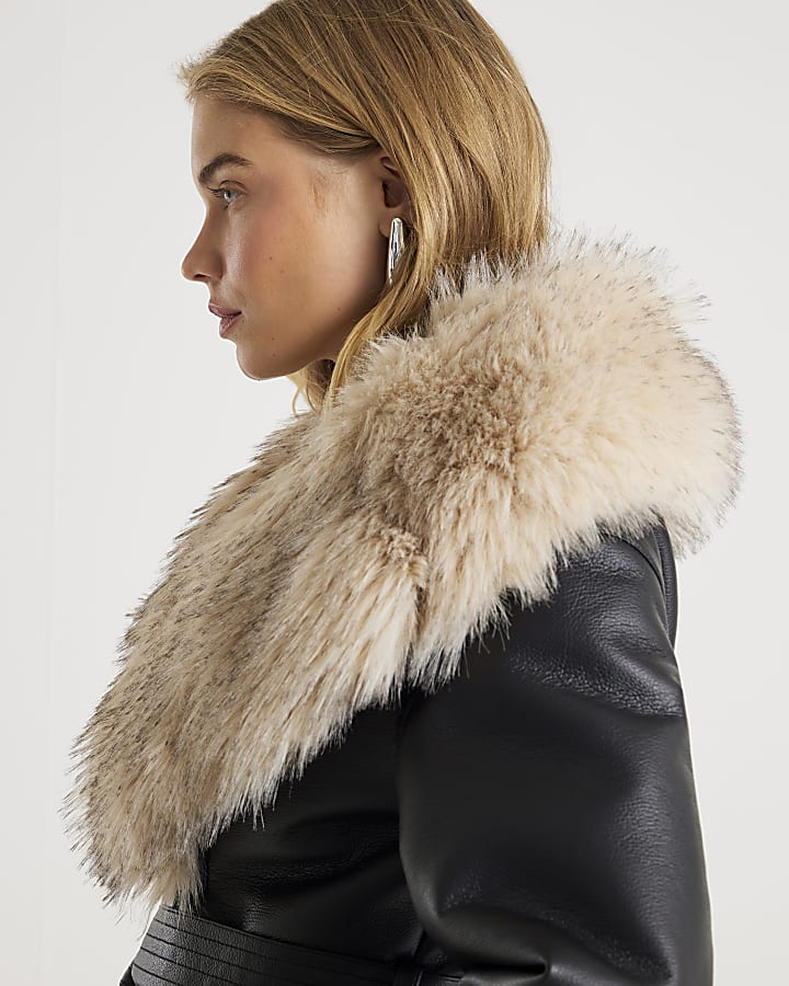Black Faux Shearling Lined Trench Coat