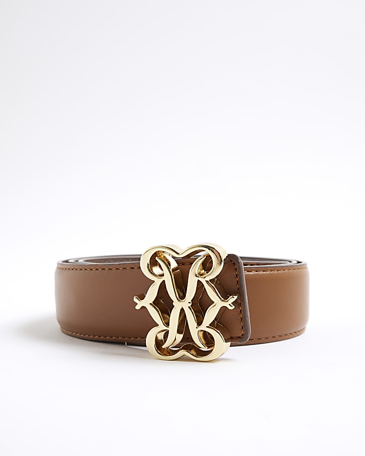 Brown RI Swirl Buckle Belt