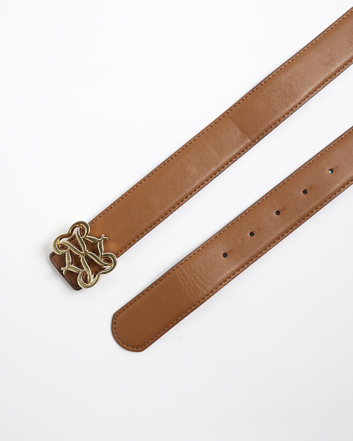Brown RI Swirl Buckle Belt