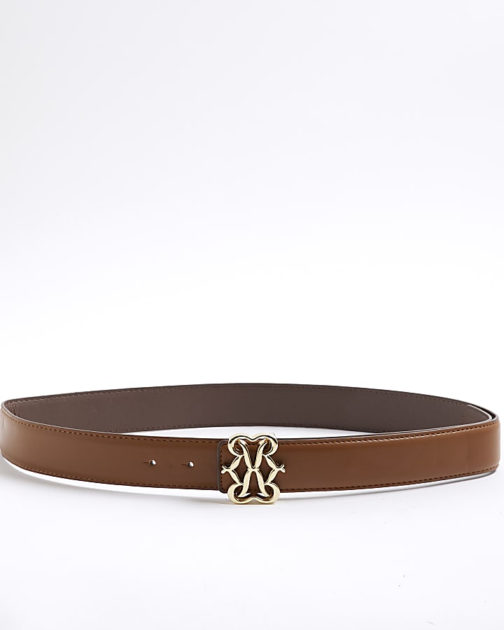 Brown RI Swirl Buckle Belt