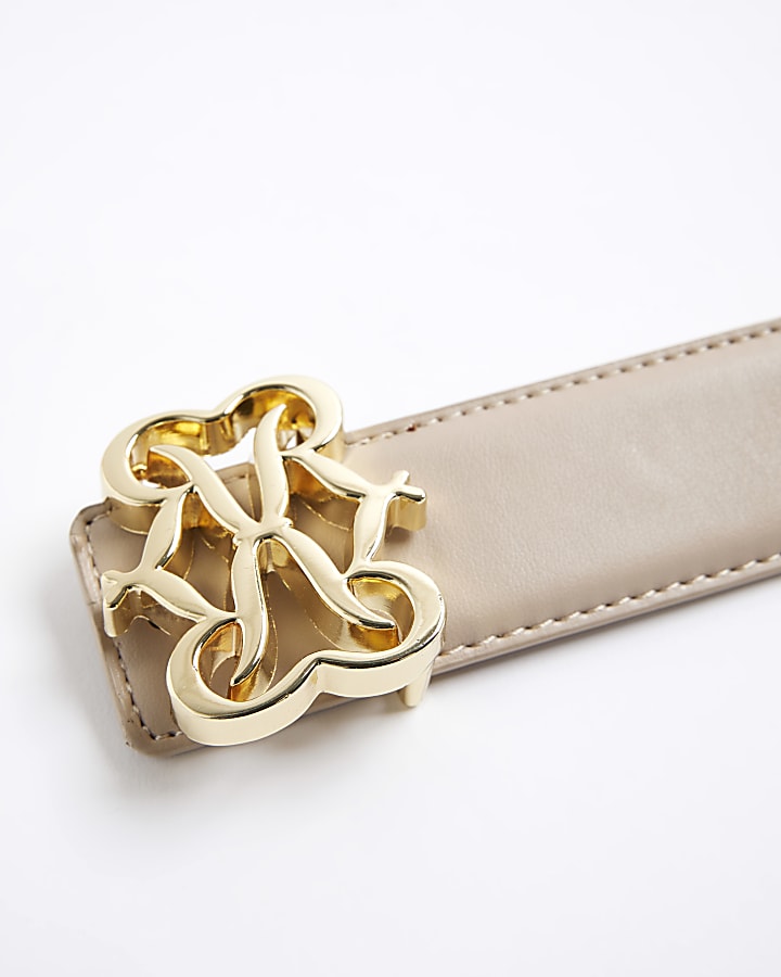 Beige RI Swirl Buckle Belt