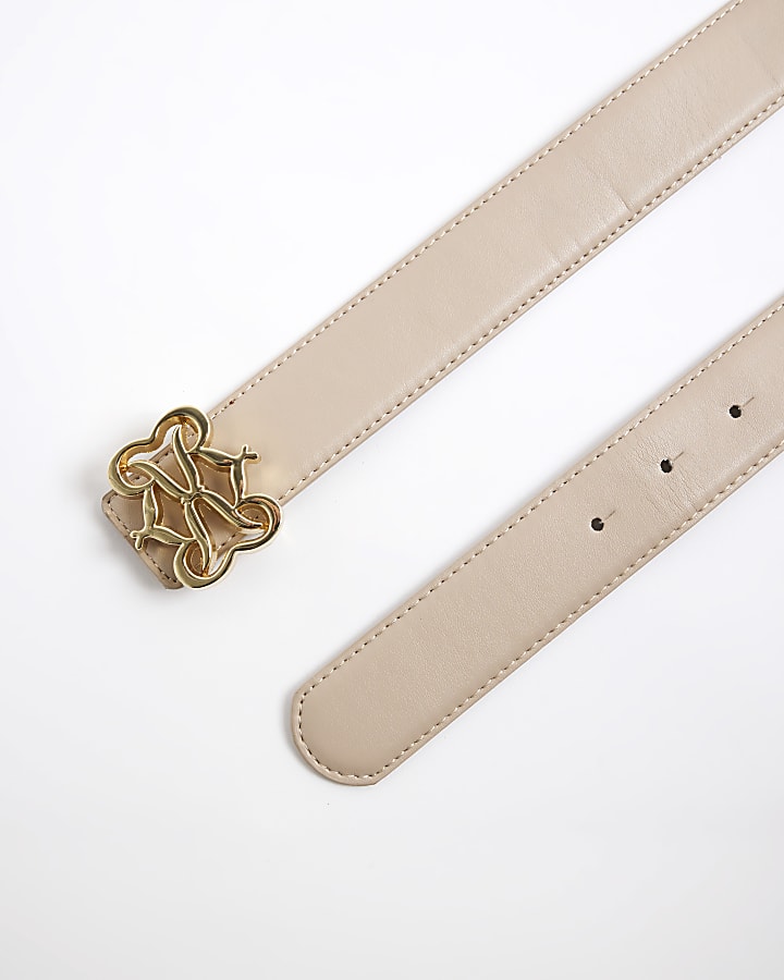 Beige RI Swirl Buckle Belt