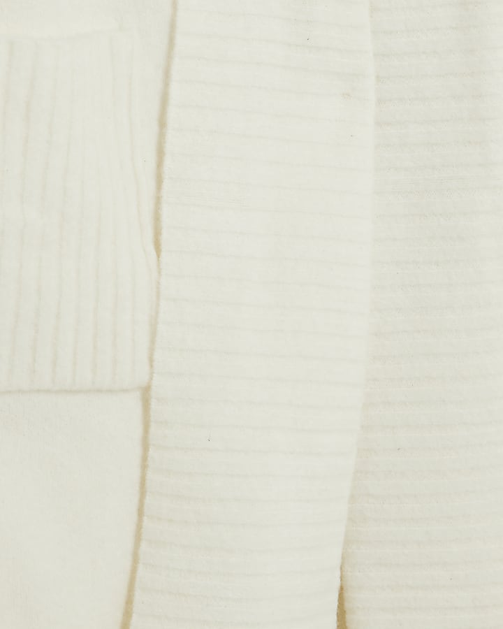Cream Knitted Belted Maxi Cardigan