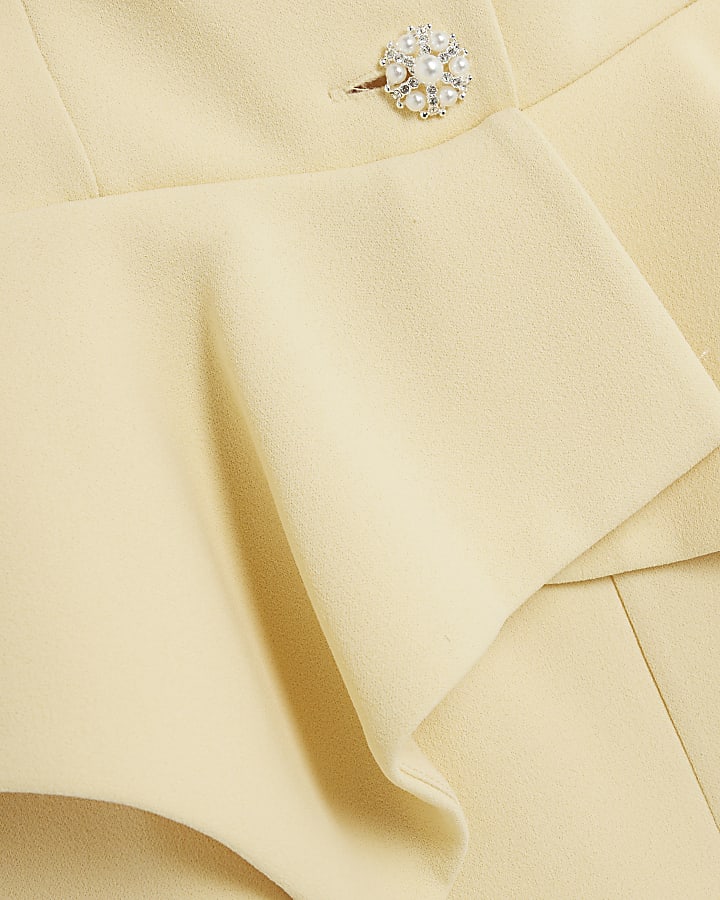 Yellow Sleeveless Peplum Playsuit