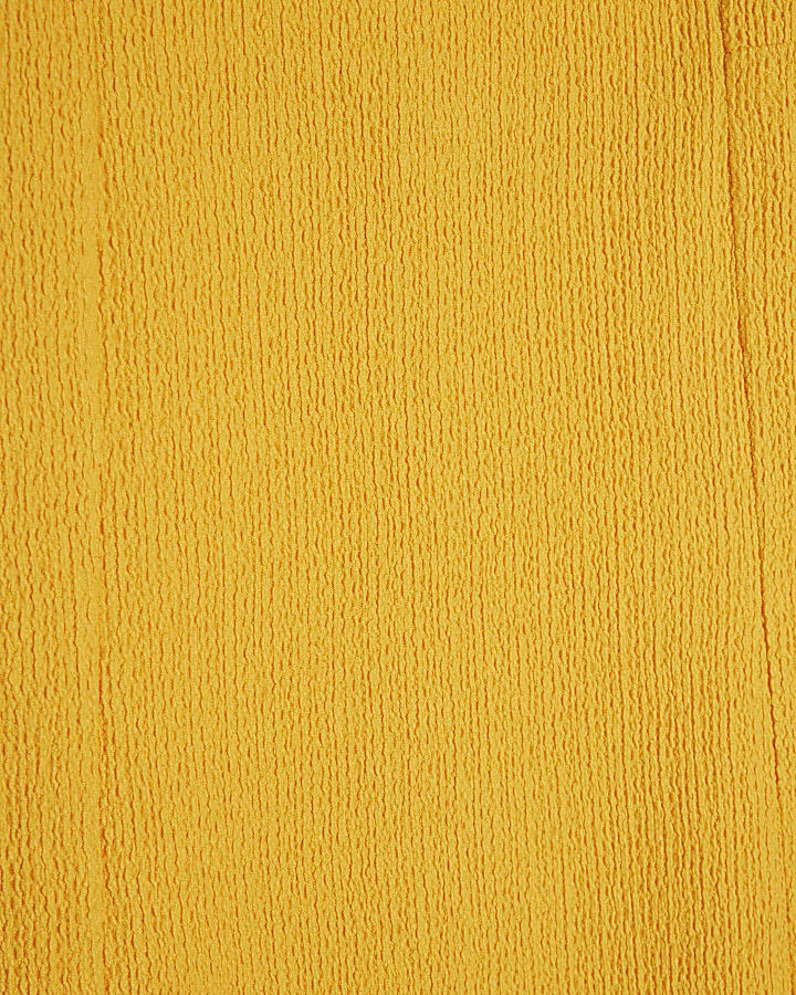 Yellow Sleeveless Textured Shift Dress