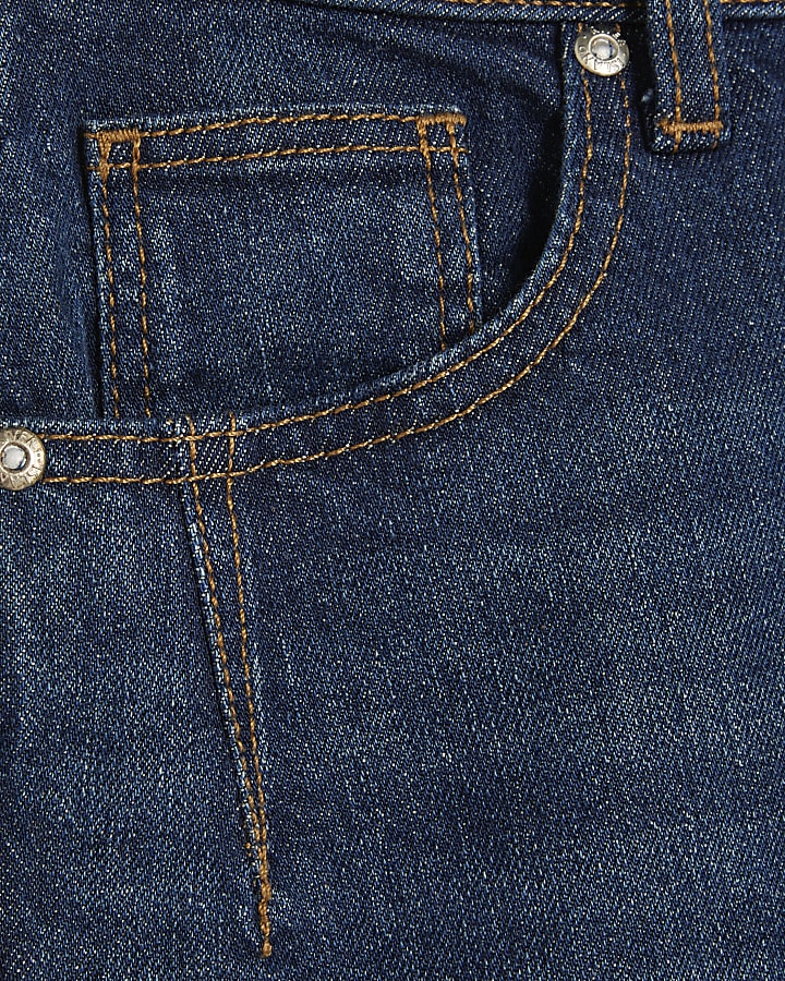 Petite Blue High Rise Mom Jeans
