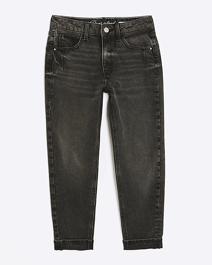 Petite Black High Rise Mom Jeans