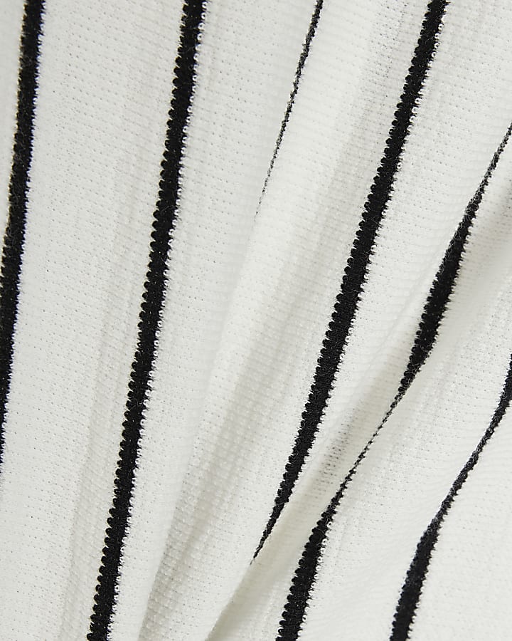 White Short Sleeve Stripe T-shirt