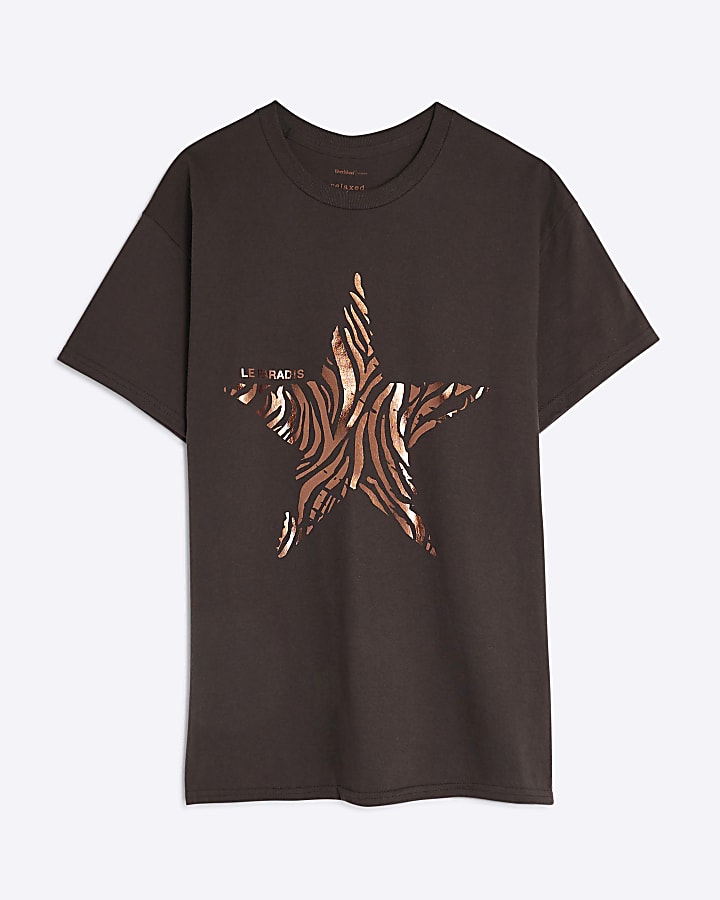 Brown Zebra Star T-Shirt