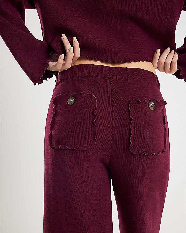 Red Long Sleeve Top And Trousers Lounge Set