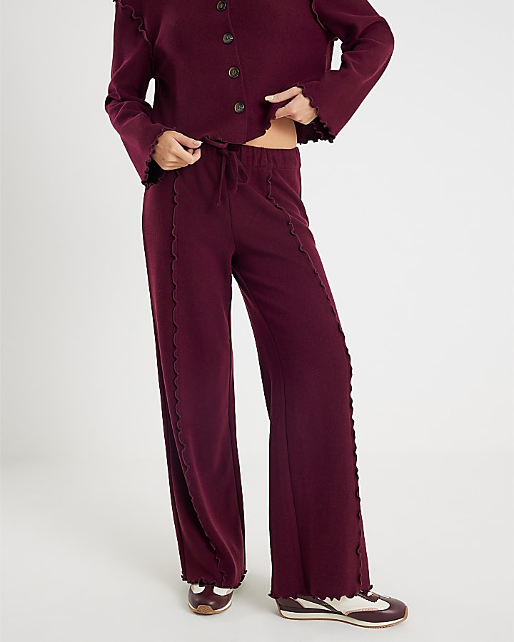 Red Long Sleeve Top And Trousers Lounge Set