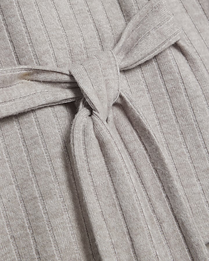 Grey Bardot Top And Trousers Loungewear Set