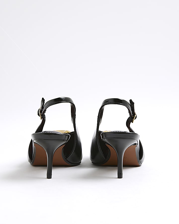 Black Heart Detail Court Heels