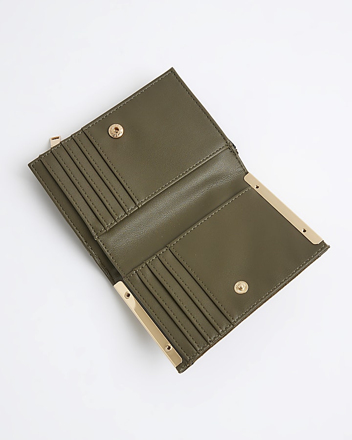 Khaki Faux suede Foldout Purse