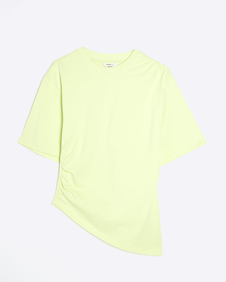 Lime Short Sleeve Ruched Side T-shirt