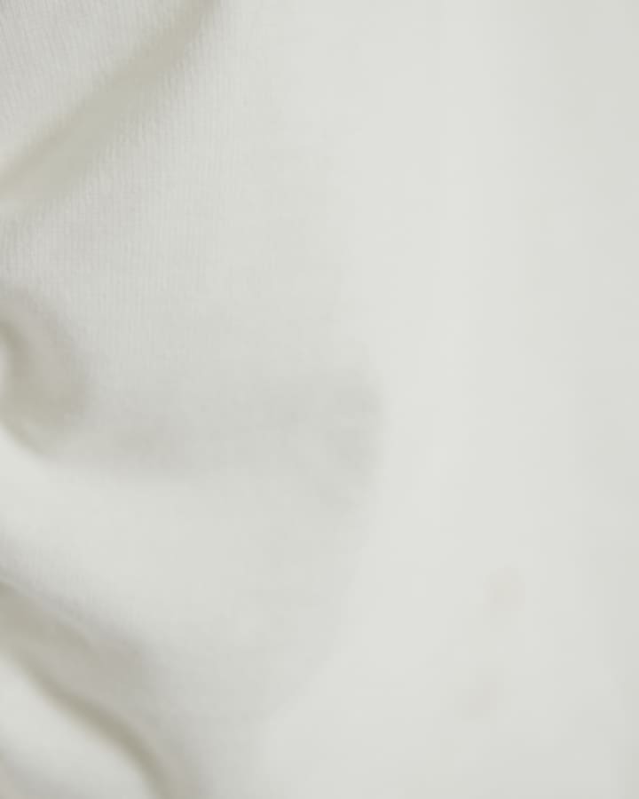 White Short Sleeve Ruched Side T-shirt