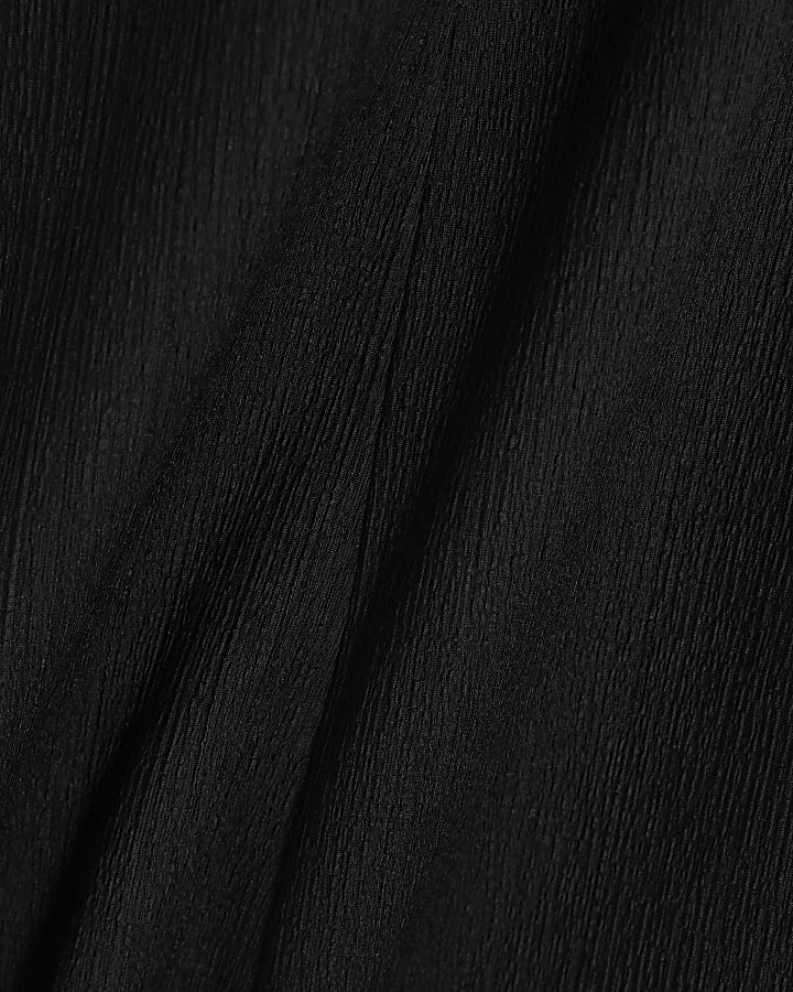 Black Textured Halter Neck Mini Dress