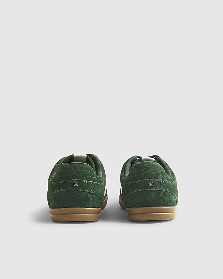 Green Lace Up Cup Sole Trainers