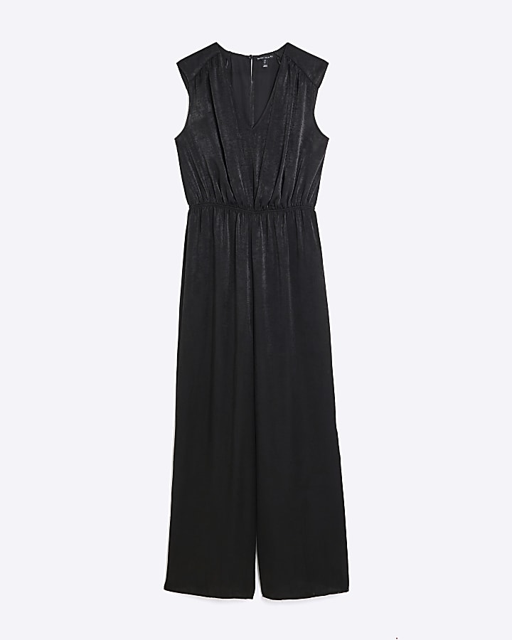 Black Sleeveless Wide Leg Jumpsuit