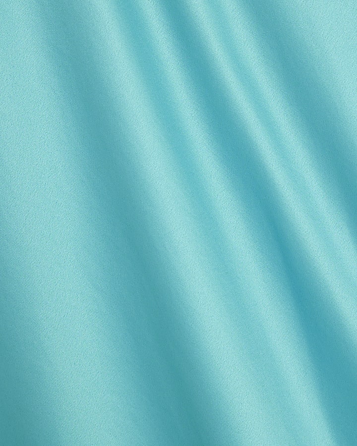 Blue Satin Maxi Skirt