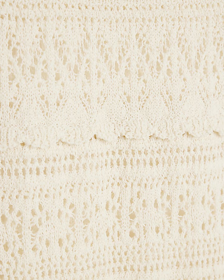 Cream Crochet Maxi Skirt