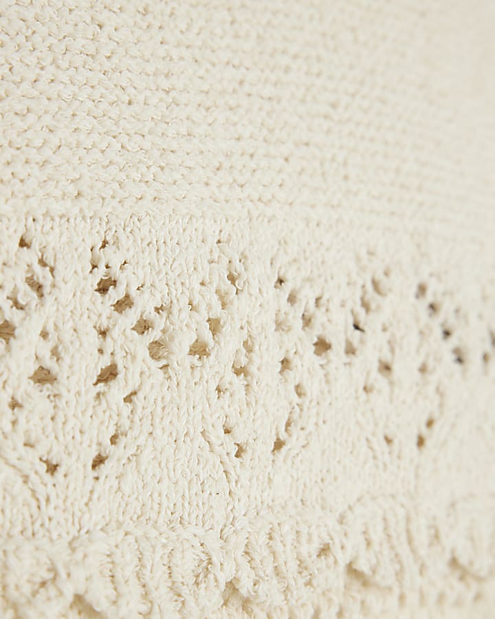 Cream Crochet Sleeveless Bralet