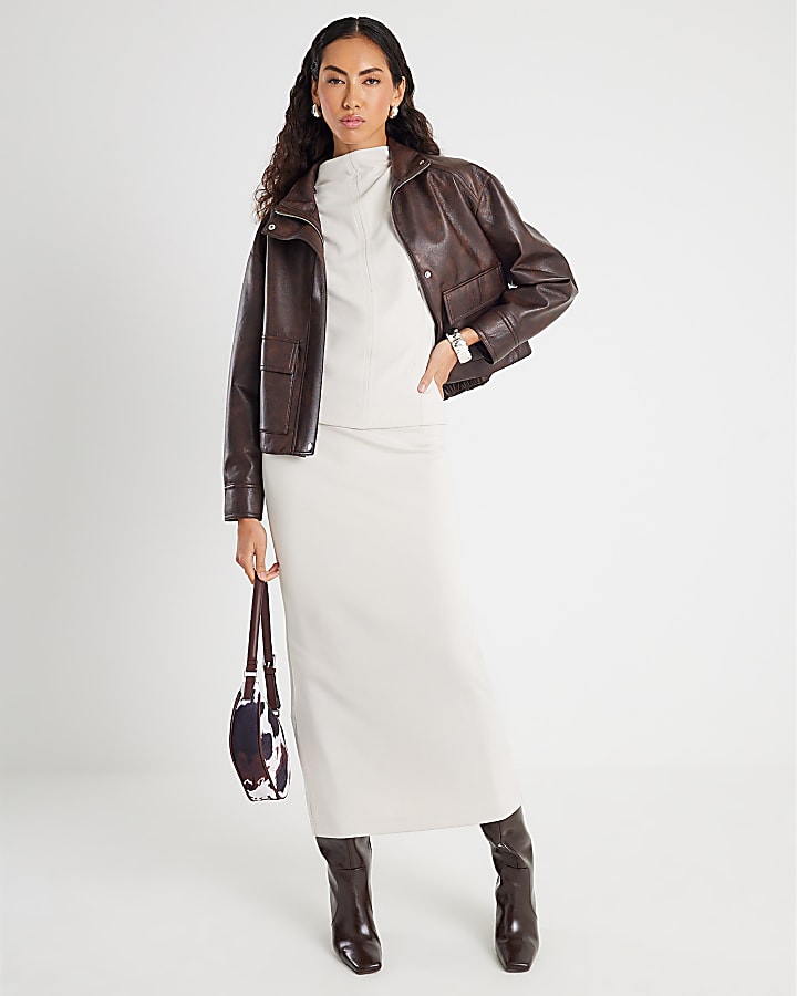Cream Premium Maxi Skirt
